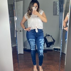 American Eagle Super Super Stretch Ripped Jeans